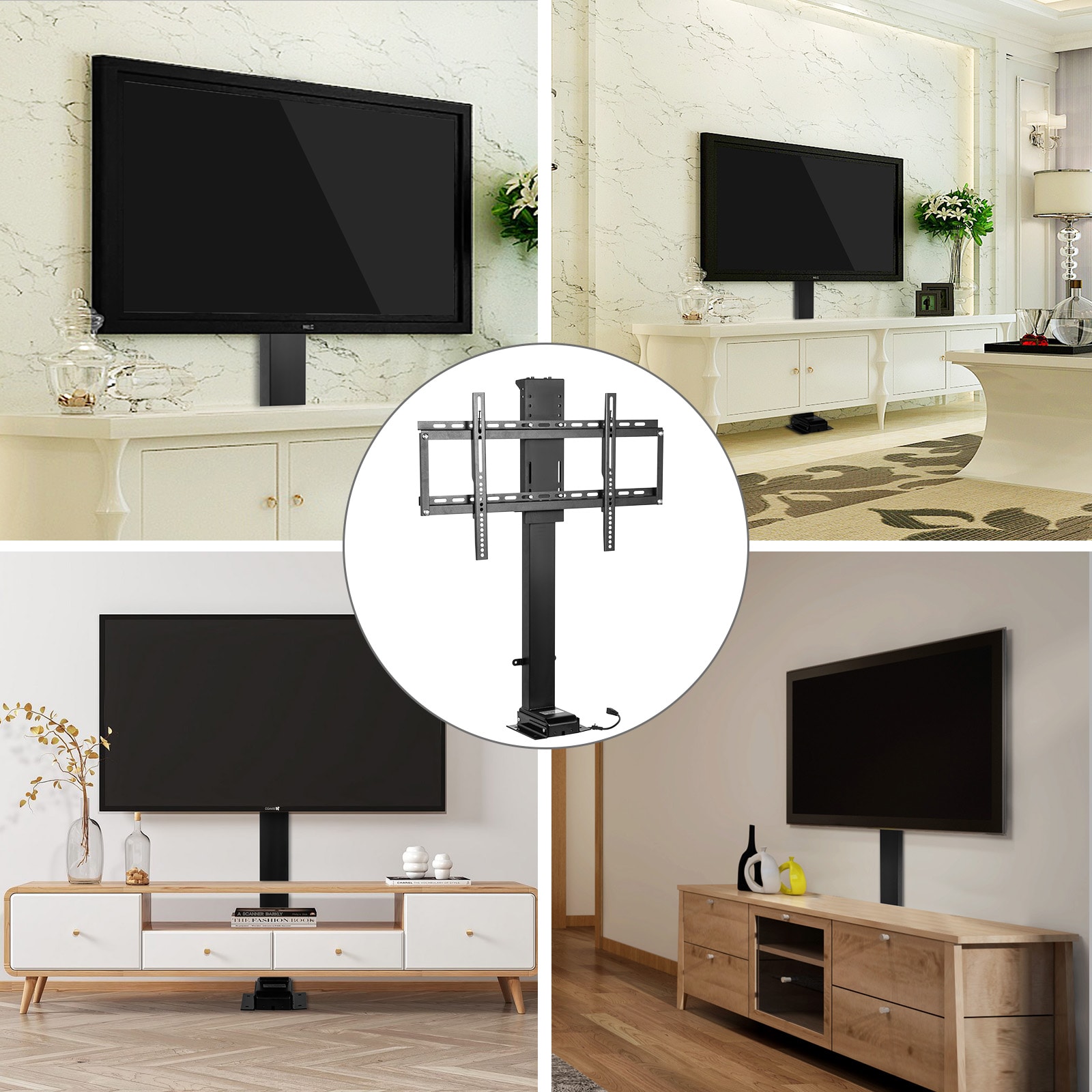 Motorized Tv Lift Mount With Remote Control And Height Adjustment_voghion.com